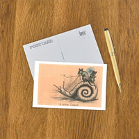 Postcard TC-225 Mice Riding Snail