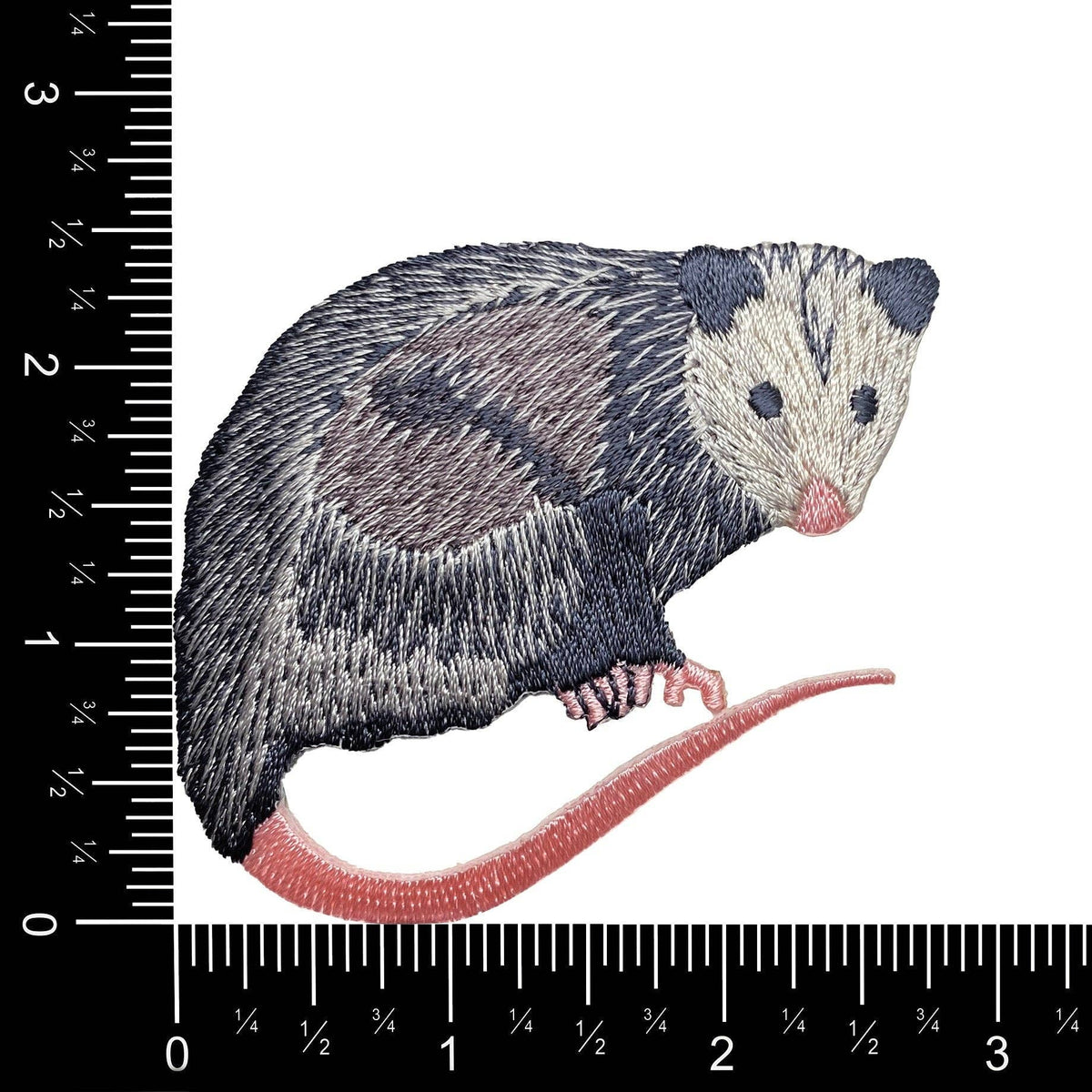 Opossum - North American Marsupial - Embroidered Iron on Patch