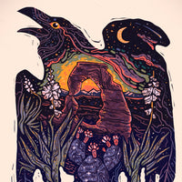 Raven Delicate Arch - 8x10 Nature Wilderness Art Print 