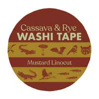 Mustard Linocut Animal Washi Tape