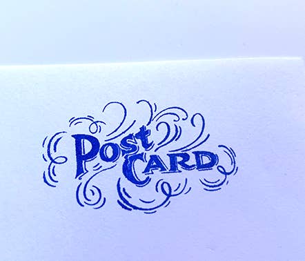 Postcard Rubber stamp vintage ephemera postcard postcrosser