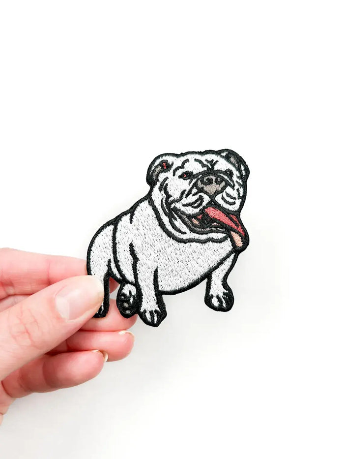 Bulldog Embroidered Iron On Patch Dog Patch Pet Lover Mascot