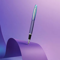 Sheaffer VFM 9430 Expressions Blue and Purple Pearlised Gradient Fountain Pen with Chrome-Plated Trims