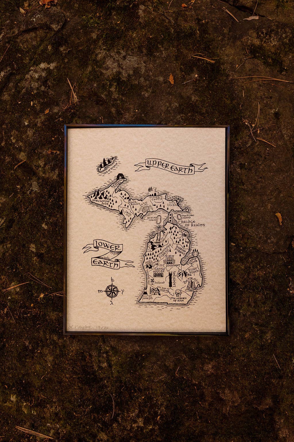 Lord of the Rings / The Hobbit Middle Earth Map of Michigan
