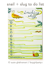 Snail and Slug To Do List Notepad - Daily Task Checklist