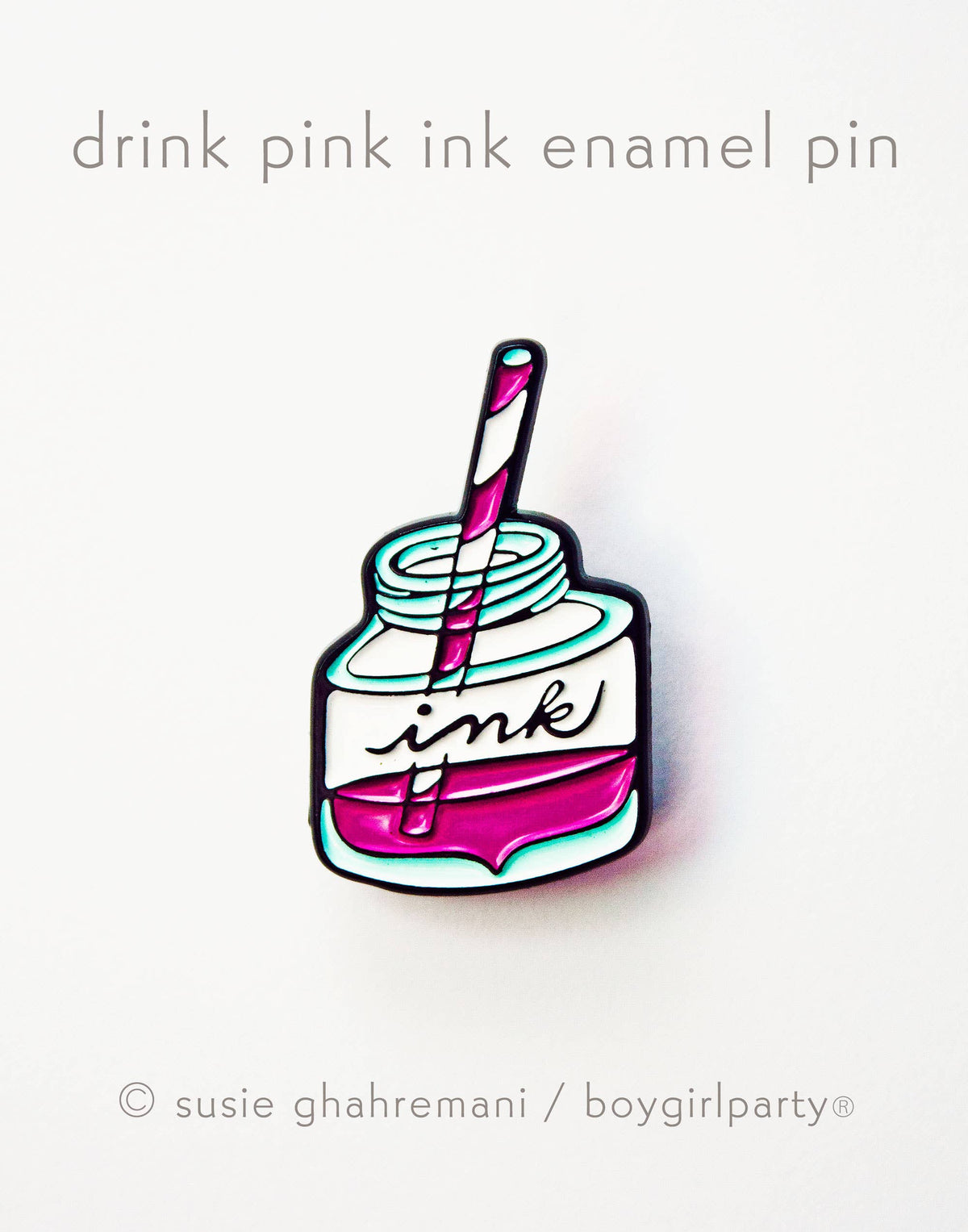 Fountain Pen Ink Bottle Enamel Pin — Calligraphy Gift