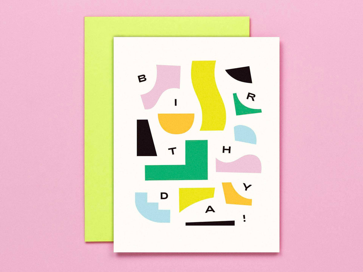 Birthday Pieces • Abstract Typographic Birthday Card