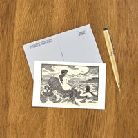 Postcard TS-262 Woodcut of Mermaids