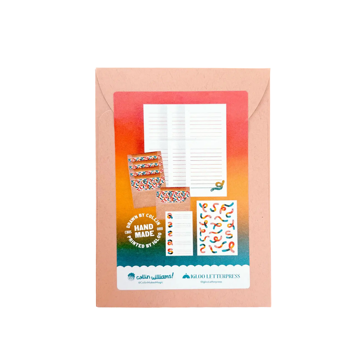 Rainbow Worms Letter Writing Kit