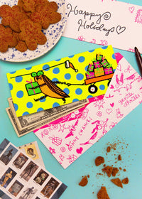 Fuzzy neon christmas cucaracha card