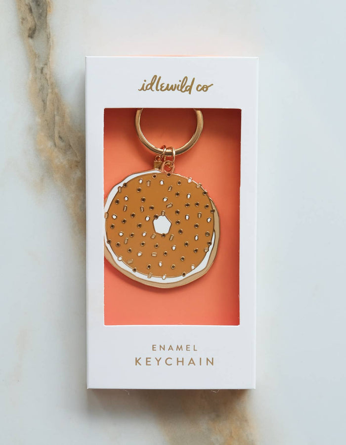 Bagel Enamel Keychain