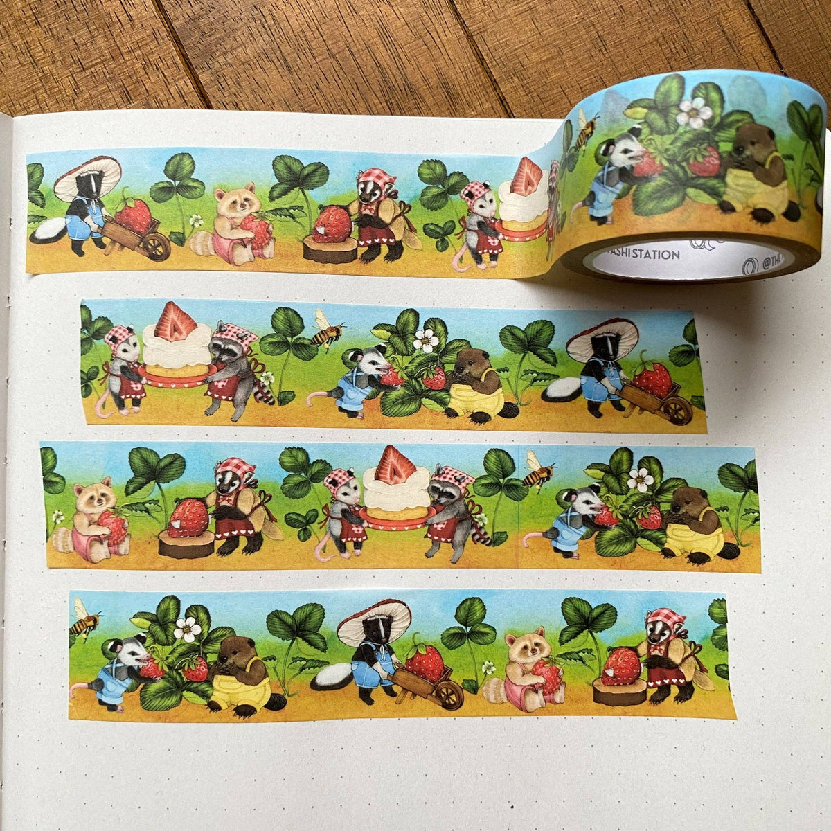 Strawberry Farm Critters Washi Tape