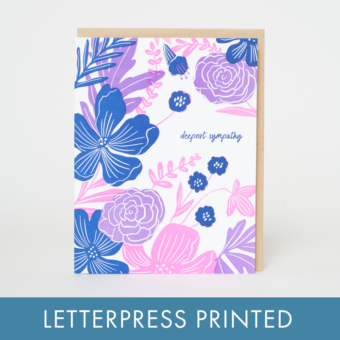 Sympathy Flowers Letterpress Greeting Card by Hello!Lucky