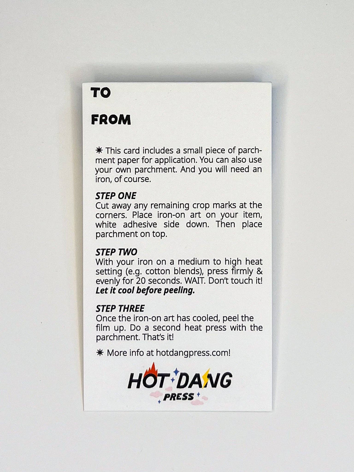 Fuck You Dirtbag Possum L'il Something Iron-On Card