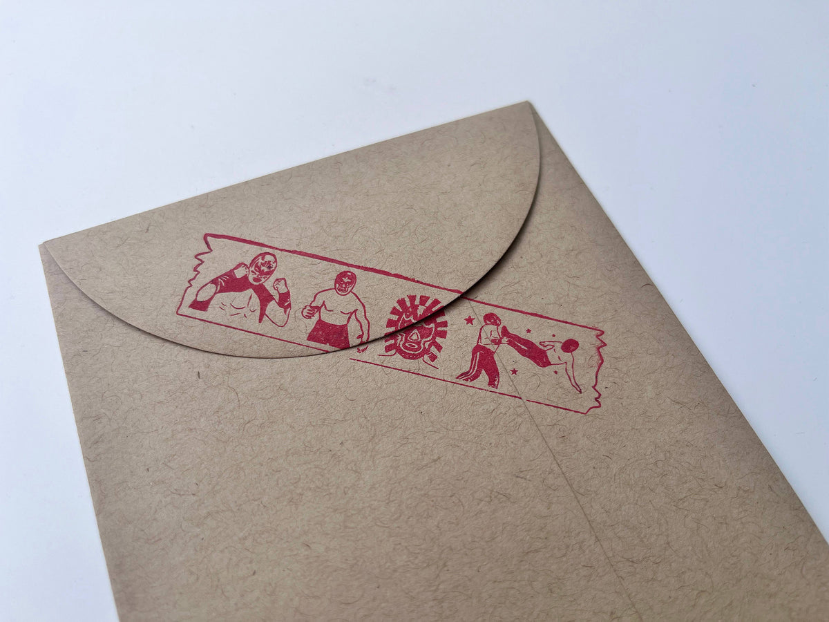 Luchador washi tape rubber stamp Mexican wrestler tape stamp