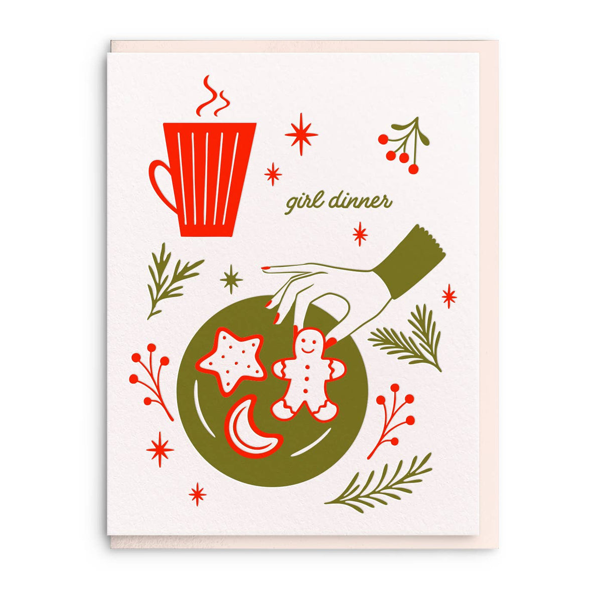 Girl Dinner, Letterpress Christmas Card