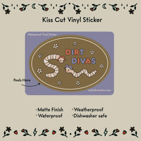 Dirt Divas Worm Waterproof Vinyl Sticker