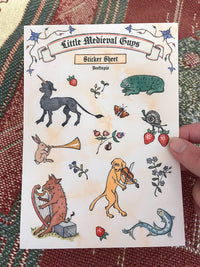 Medieval Manuscript Creatures Waterproof Vinyl Sticker Sheet
