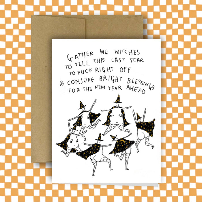 GATHER WE WITCHES Halloween Card