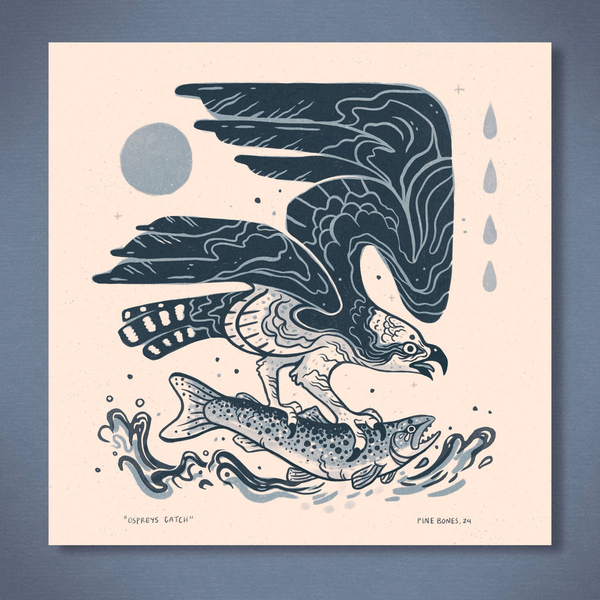 Fishing Osprey - 8x8 Nature Wilderness Art Print