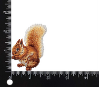 Squirrel - Brown - Facing Left with Acorn nut Iron on Patch