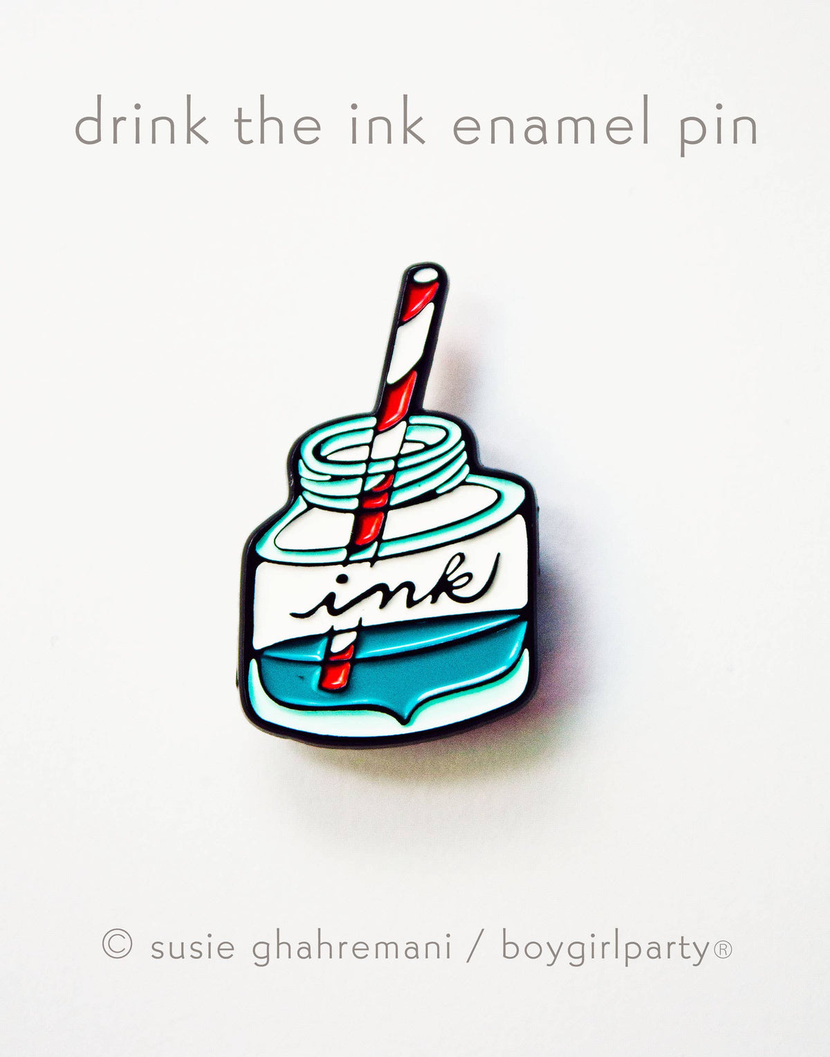 Fountain Pen Ink Bottle Enamel Pin — Calligraphy Gift