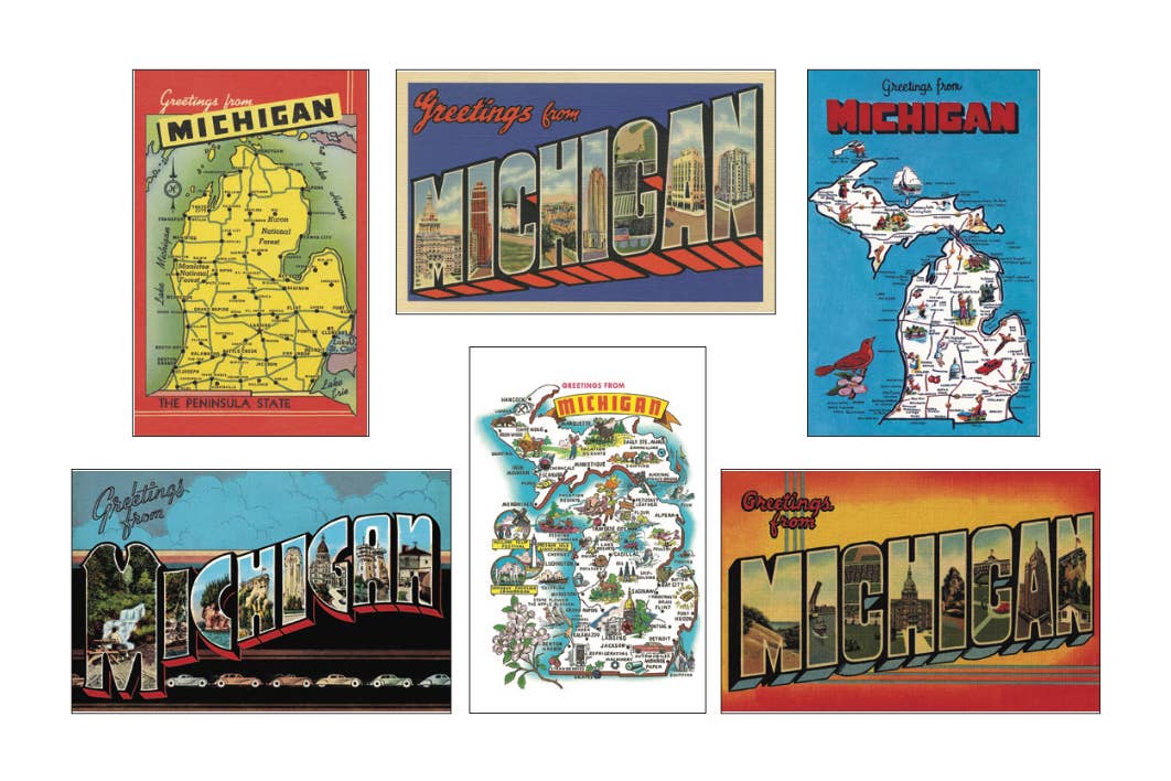Greetings from Michigan Six Postcard Set