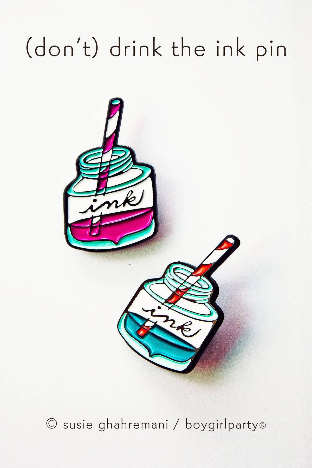 Fountain Pen Ink Bottle Enamel Pin — Calligraphy Gift