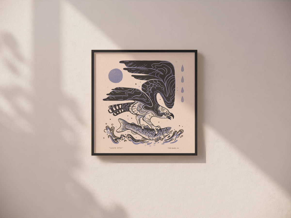 Fishing Osprey - 8x8 Nature Wilderness Art Print