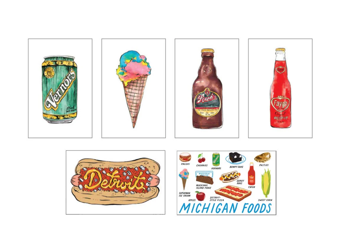 Michigan Foods Six Postcard Set