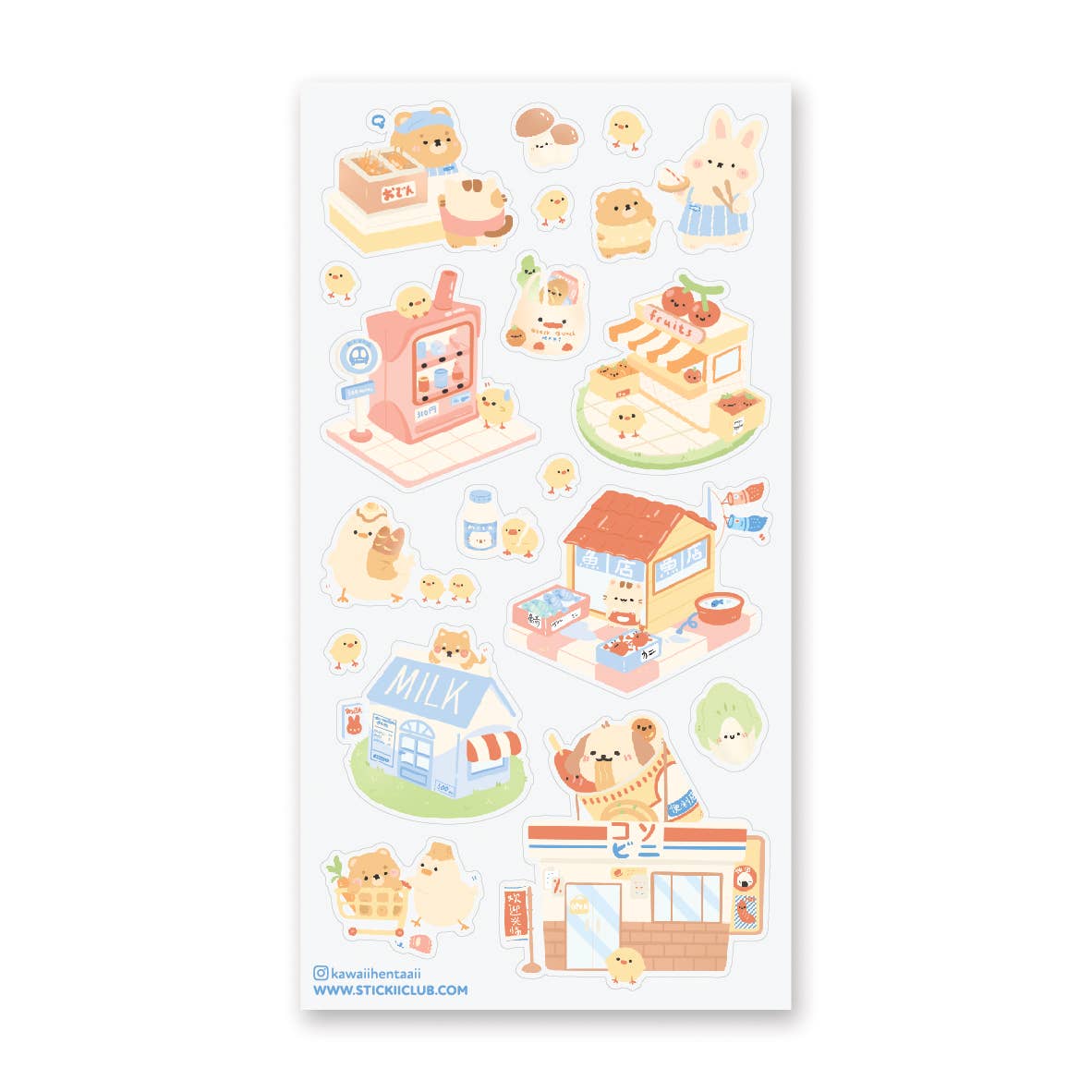 Kawaii Japanese Market Sticker Sheet