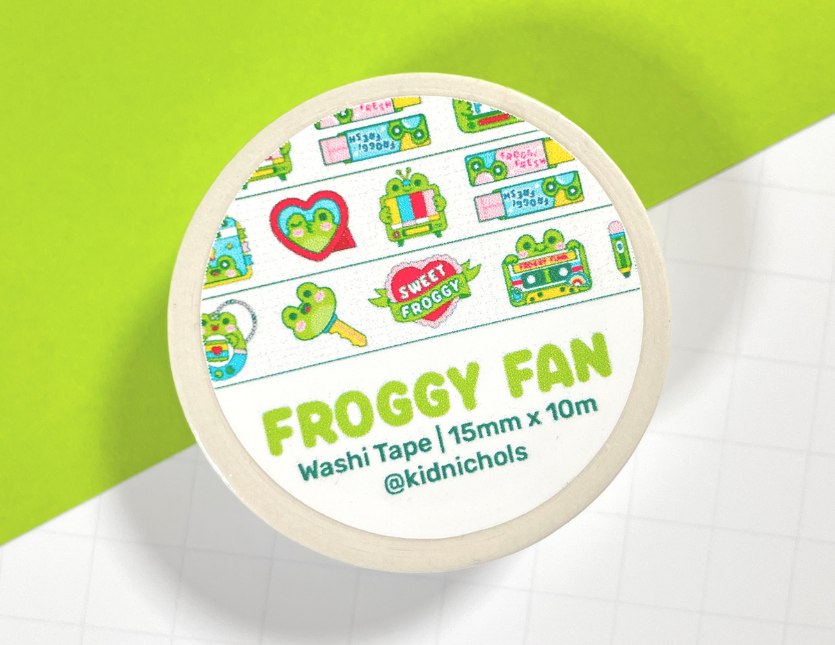 Froggy Fan Washi Tape | Frog Lover | Back to School | Y2K
