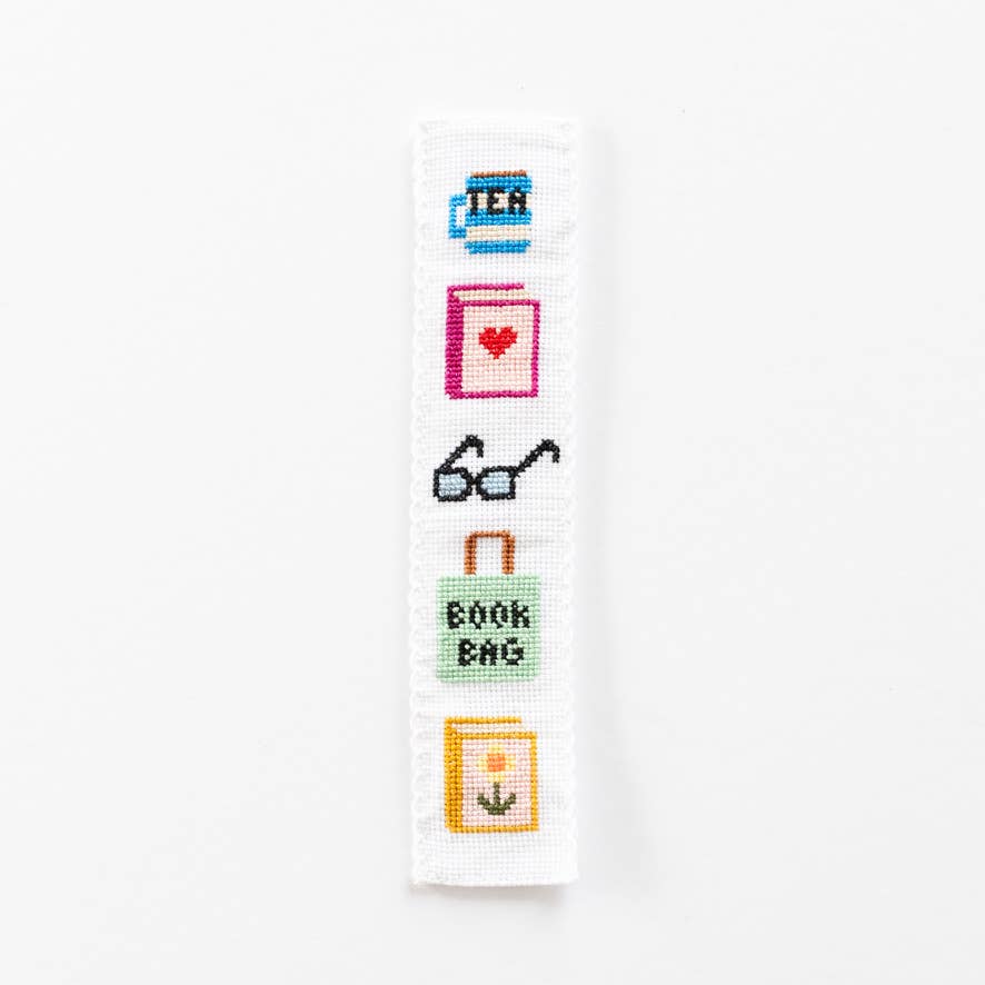 Bookish Counted Cross Stitch Bookmark Kit Beginner Friendly