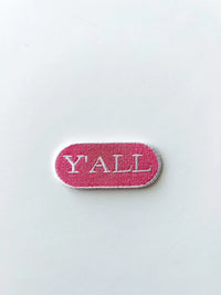 Pink Y'all Embroidered Iron-on Patch