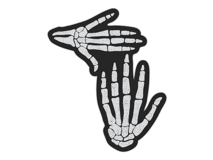 Michigan Skeleton Hand Sticker