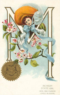 Postcard MI-314 Michigan State Girl