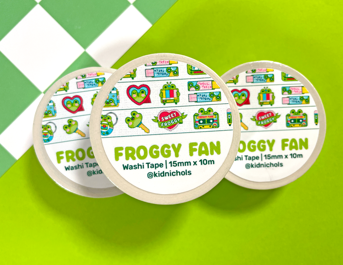 Froggy Fan Washi Tape | Frog Lover | Back to School | Y2K