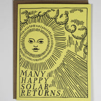 Birthday Solar Return Letterpress Sunshine Card