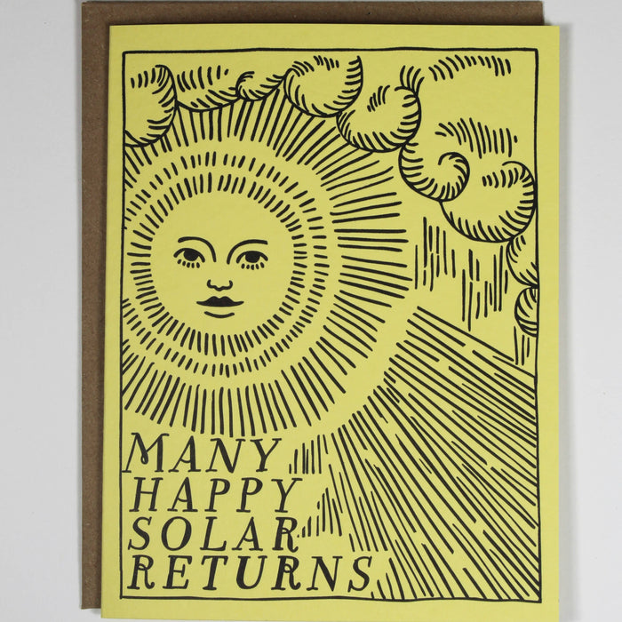 Birthday Solar Return Letterpress Sunshine Card