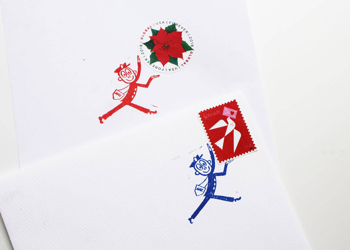 Mr Zip Carrying a stamp- Rubber stamp
