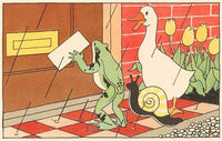 Postcard KF-23 Frog, Snail and Duck with Letter