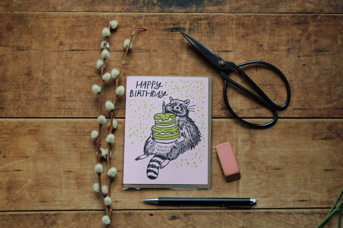 Birthday Raccoon Card