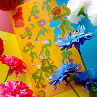 Rad Roller Flowers Sticker Sheet