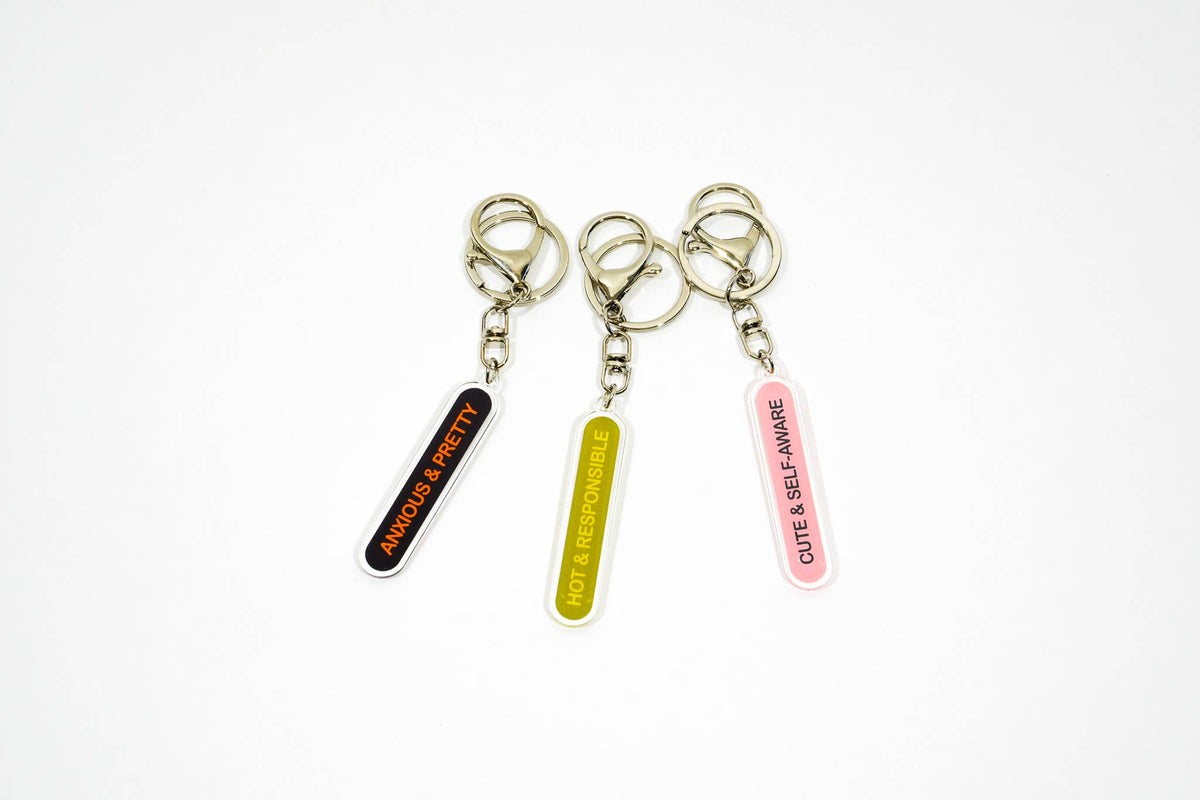 Hot & responsible recycled acrylic keychain / bag charm