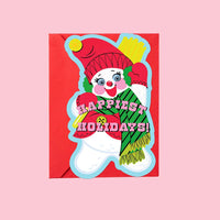 Happiest Holidays Snowman – Die-Cut Christmas Card