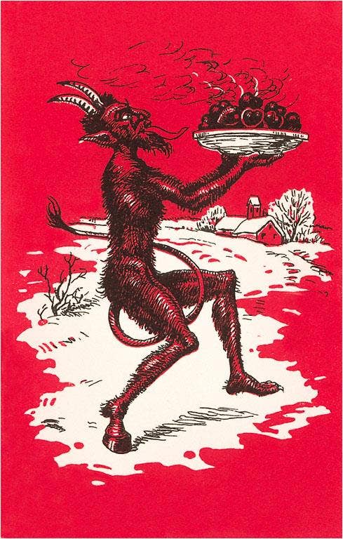 Greeting Card DM-08 Devil with Steaming Apples