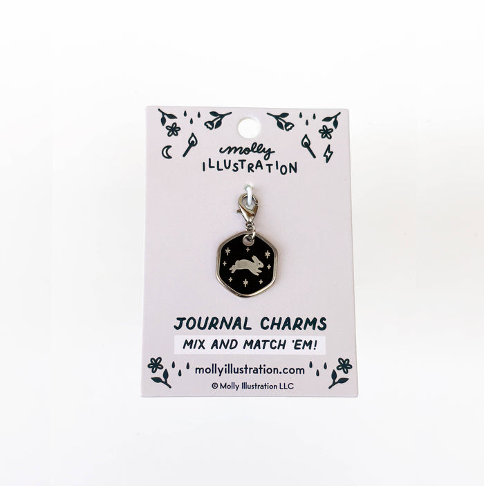 Leaping Bunny Hard Enamel Journal Charm
