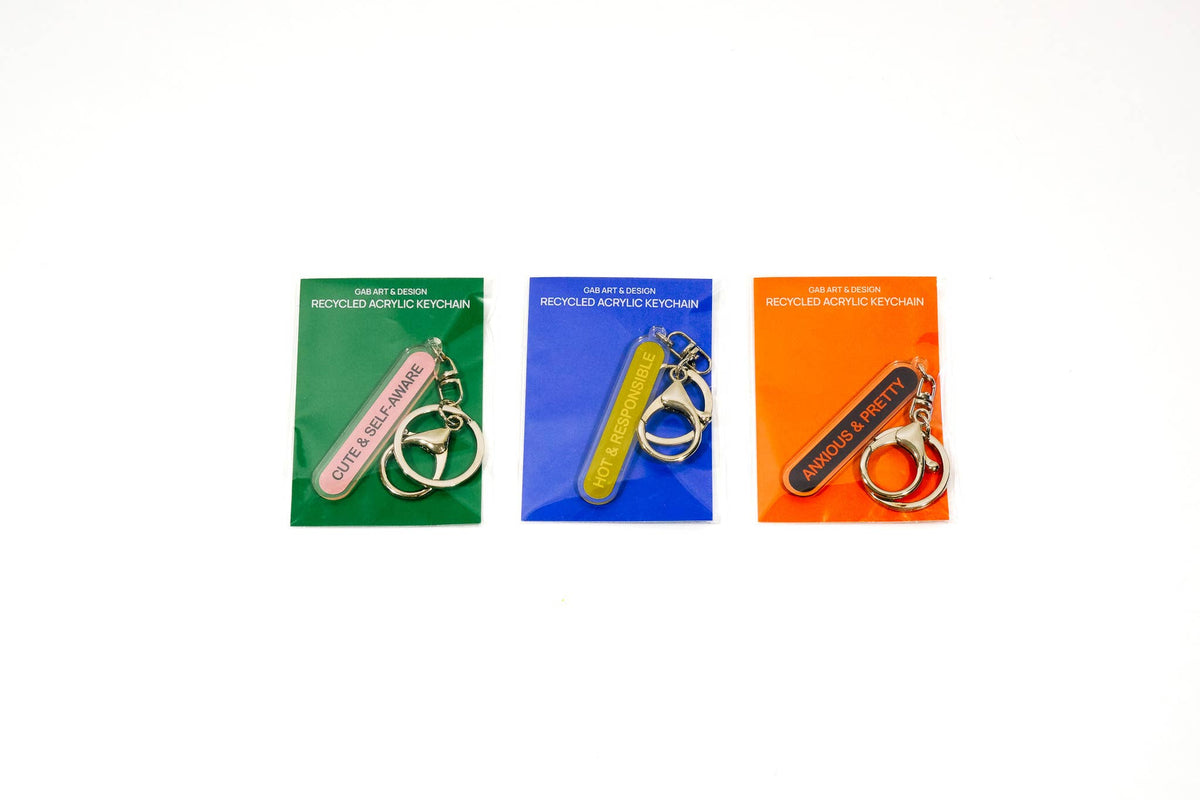 Hot & responsible recycled acrylic keychain / bag charm