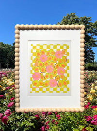 Figs and Daisies Risograph Art Print: 8.5"x11"