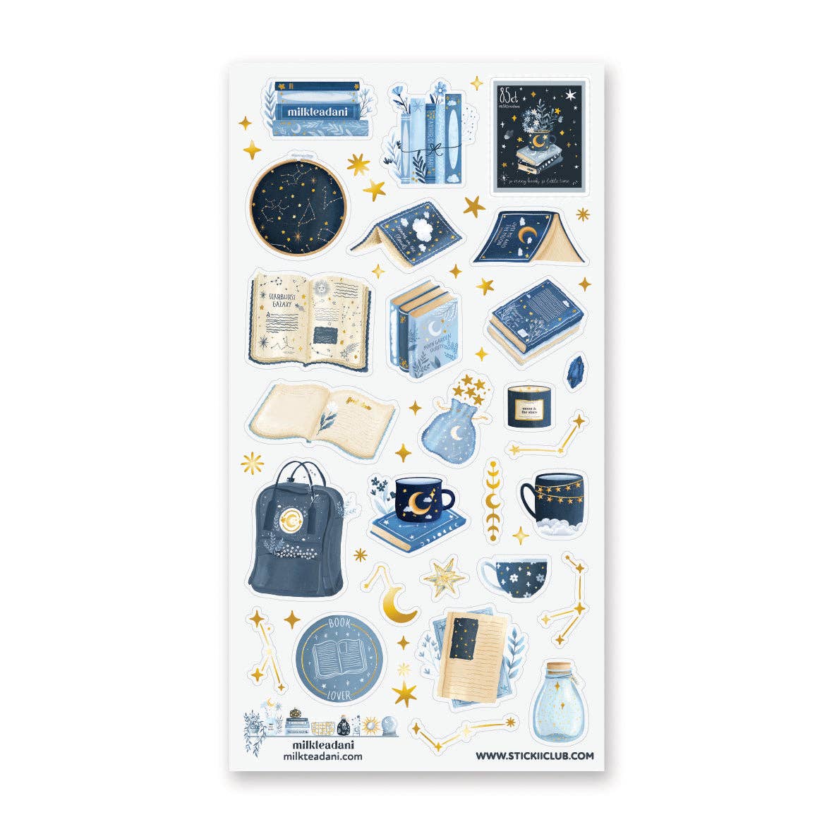 Moonlit Bookish Nights Sticker Sheet